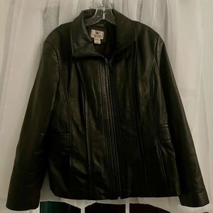 Women’s Black Leather Jacket by Worthington Size XL